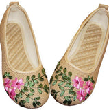 Vintage Embroidered Women Flats Flower Slip