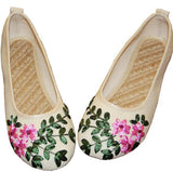Vintage Embroidered Women Flats Flower Slip
